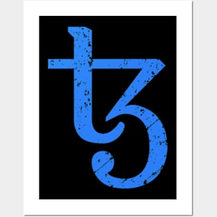 Tezos Blue Distressed Posters and Art